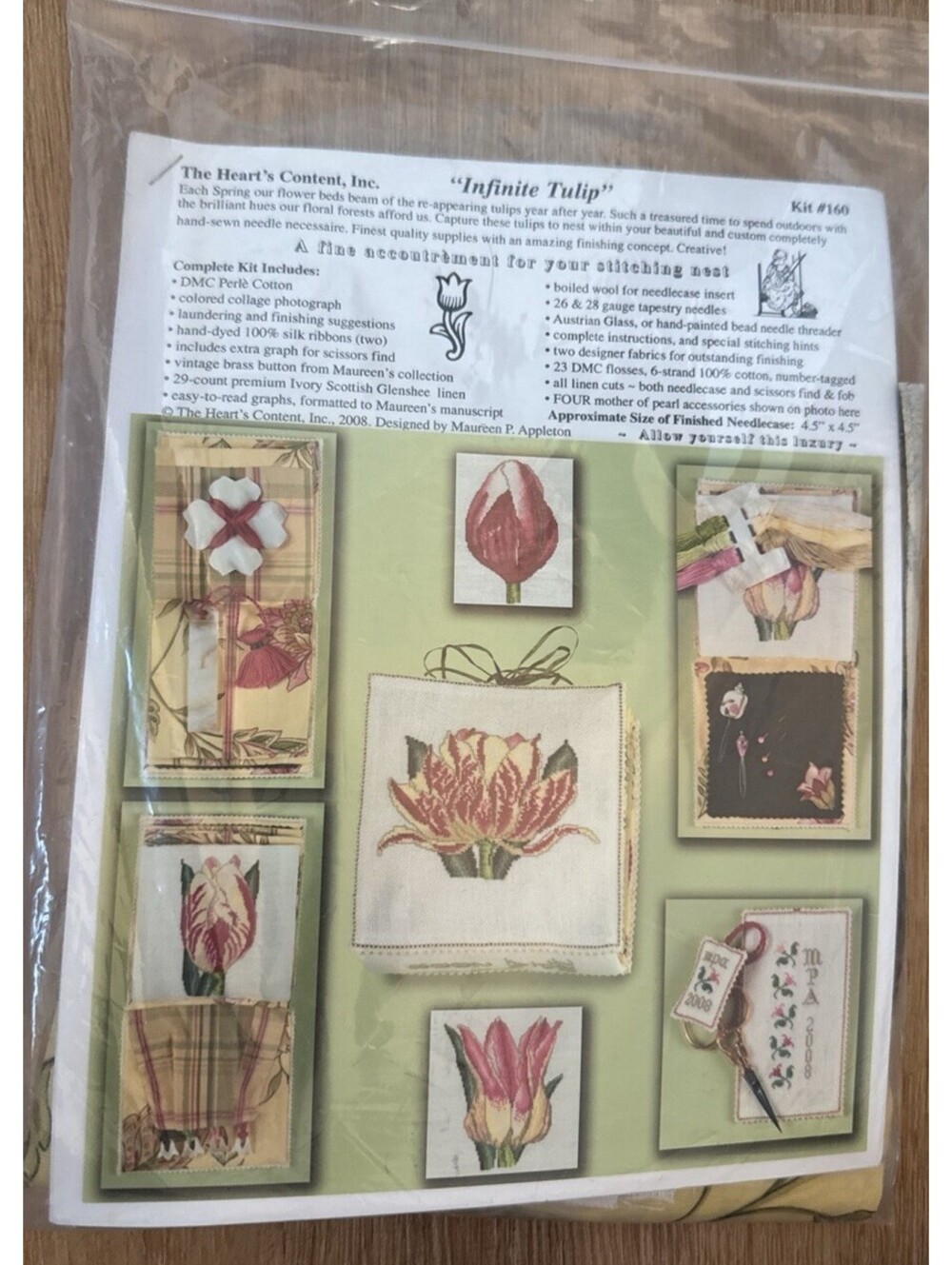 Heart’s Content Infinite Tulip Kit #160 Needlecase Cross Stitch Maureen Appleton